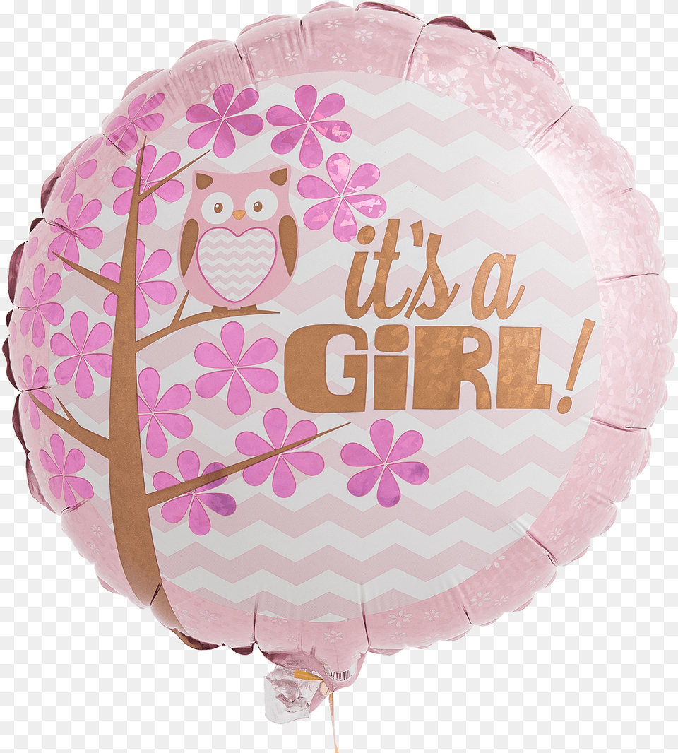 A Girl Baby Owl Baby Shower It39s A Girl Baby Owl Mylar Balloon, Birthday Cake, Cake, Cream, Dessert Free Png Download