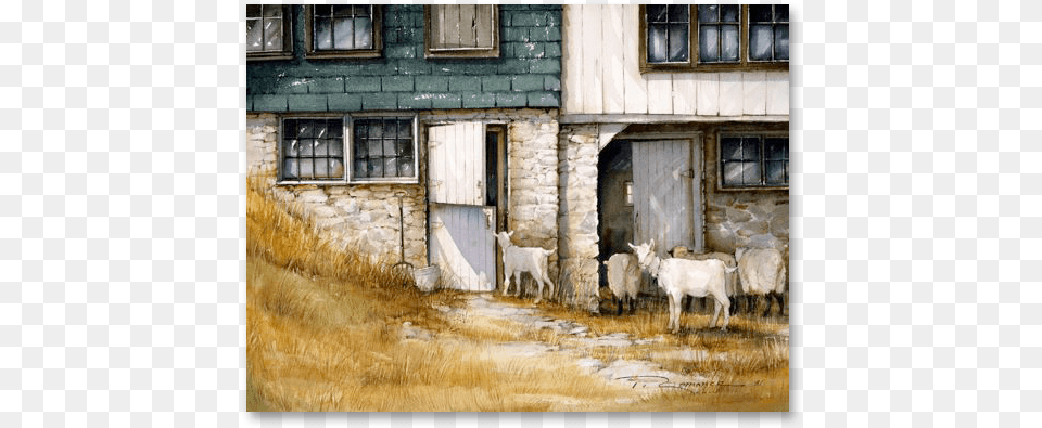 A Goat39s Way Painting, Animal, Livestock, Mammal, Sheep Free Png Download