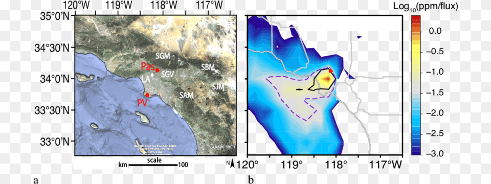 A Google Earth Map Showing The Location Of Pasadena Pas Santa Barbara, Chart, Plot, Outdoors, Nature Free Transparent Png