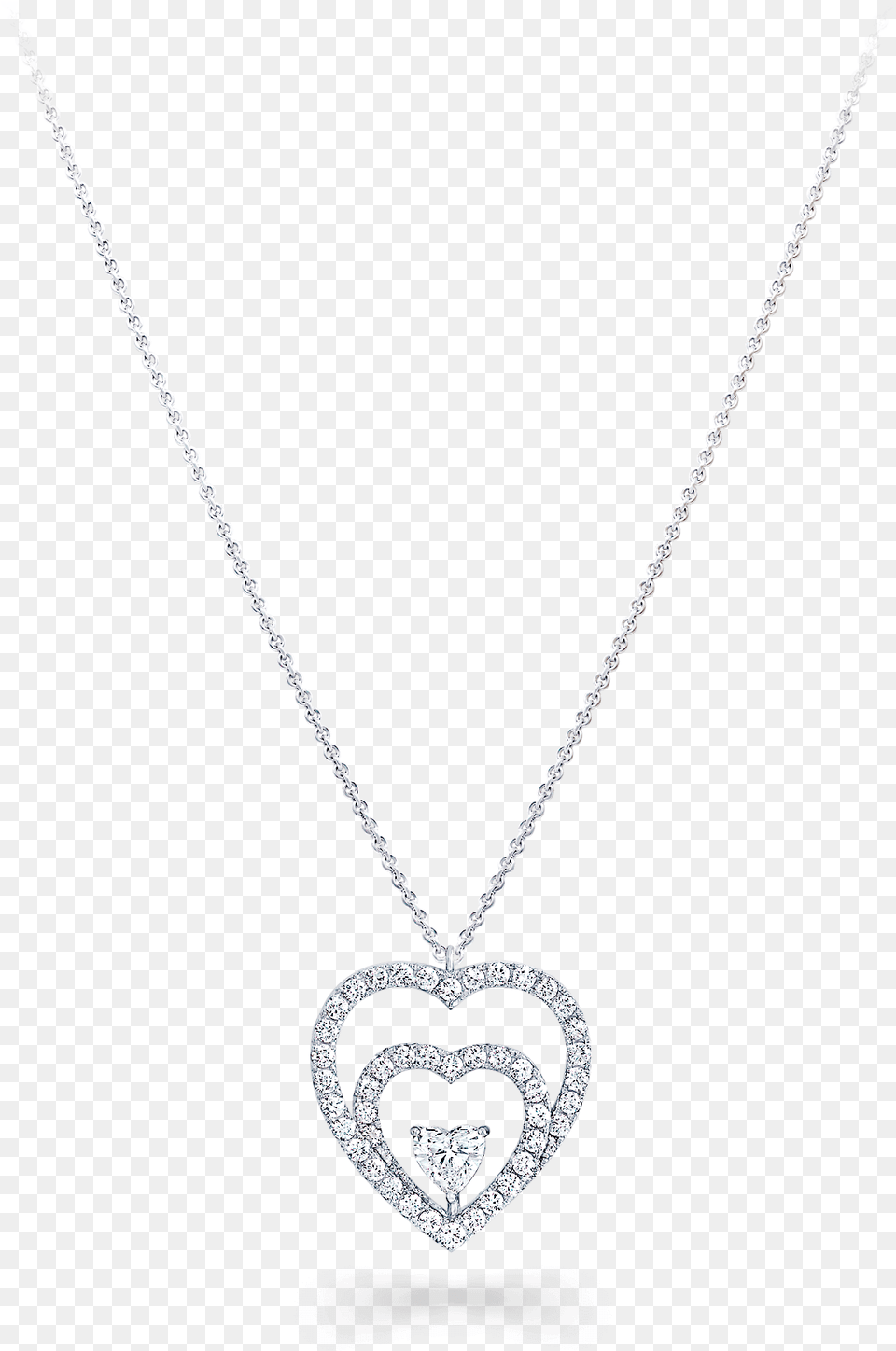 A Graff Bridal Necklace Featuring A Double Heart Diamond, Accessories, Jewelry, Gemstone, Pendant Free Png