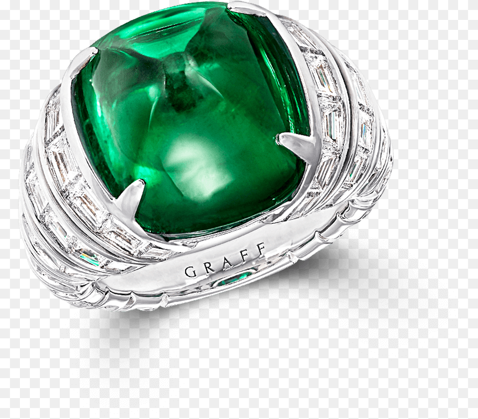 A Graff Cabochon Colombian Emerald And Diamond Ring Engagement Ring, Accessories, Gemstone, Jewelry, Helmet Free Transparent Png