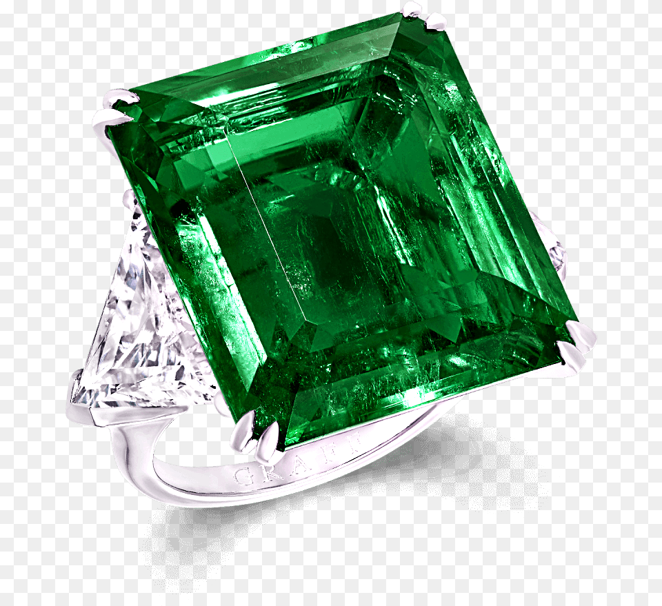 A Graff Emerald And Diamond Ring Featuring A Emerald, Accessories, Gemstone, Jewelry, Jade Free Png Download