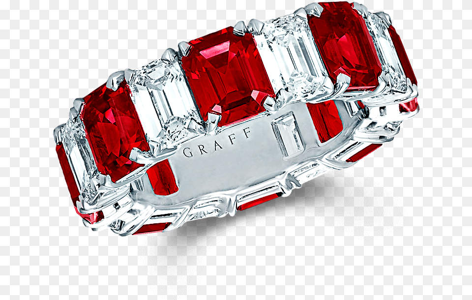 A Graff Emerald Cut Rubies And Diamonds Wedding Band Graff Diamond And Emerald Bands, Accessories, Gemstone, Jewelry Png Image