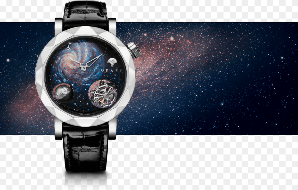 A Graff Men S Gyrograff Universe Watch With Galaxy High Jewelry Gyro Graff, Arm, Body Part, Person, Wristwatch Free Transparent Png