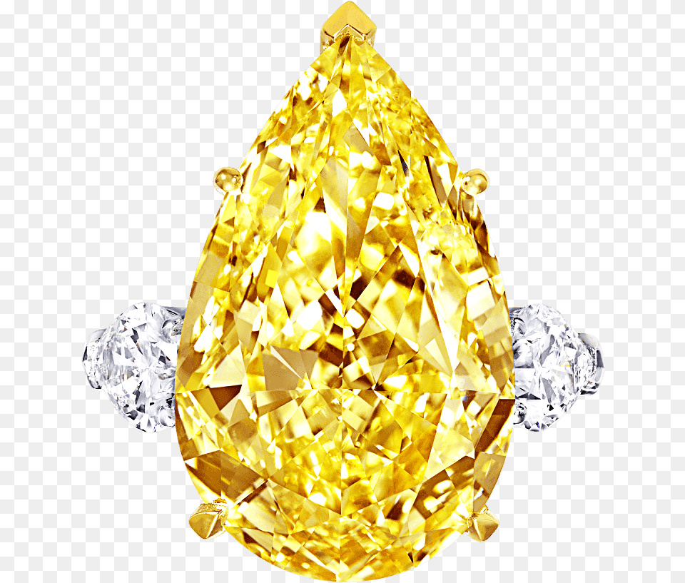 A Graff Ring Featuring A Pear Shape Yellow Diamond Diamond, Accessories, Gemstone, Jewelry, Treasure Free Transparent Png