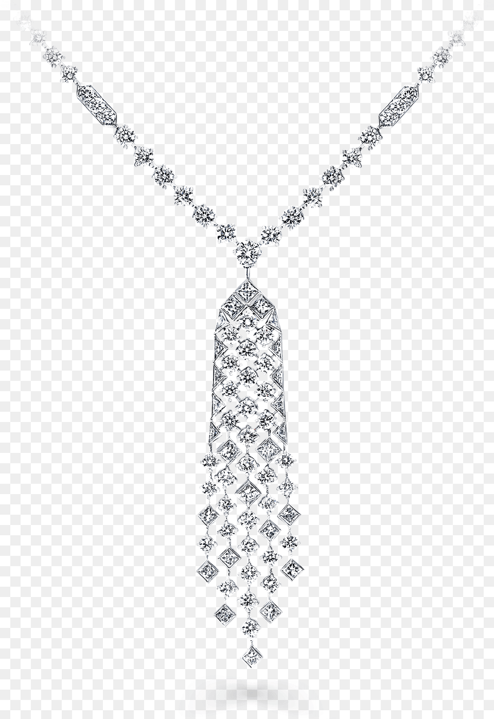 A Graff Snowfall Necklace Featuring Baguette And Brilliant Ciondolo Croce Con Diamanti, Accessories, Diamond, Gemstone, Jewelry Png