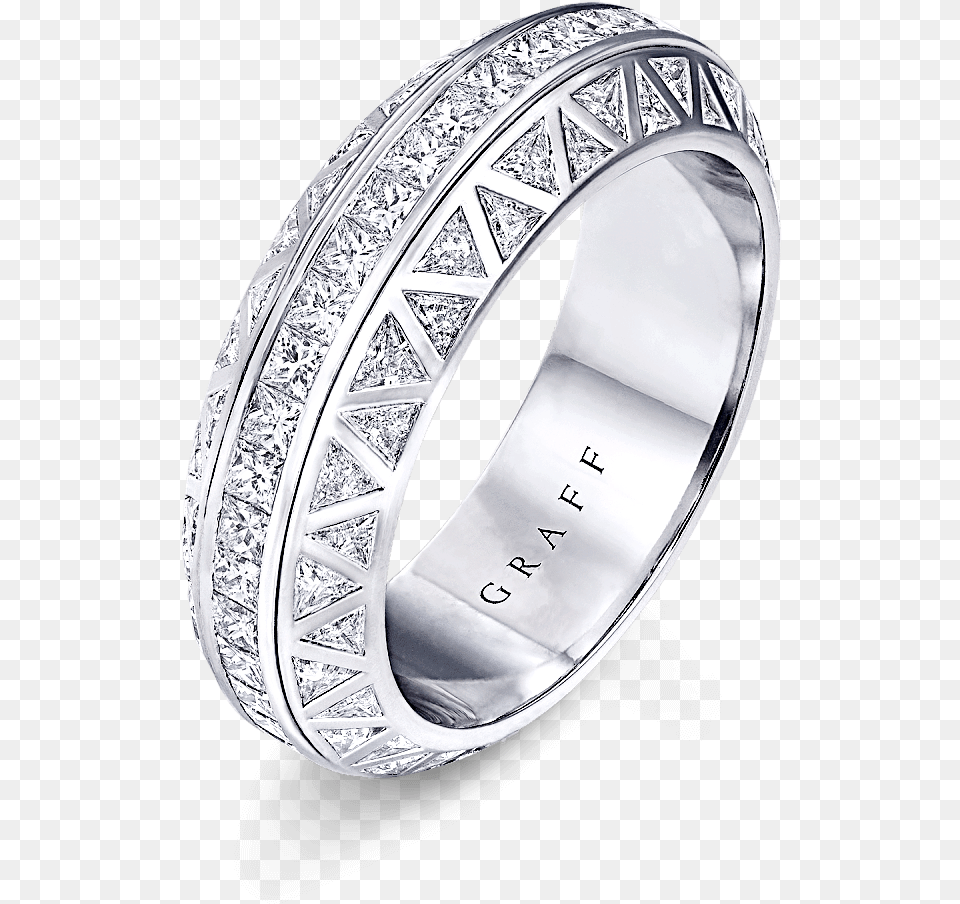 A Graff Wedding Band For Men Featuring Triangular Cut Men Diamond Ring Graff, Platinum, Silver, Accessories, Jewelry Png