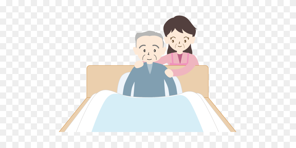 A Grandfather Sitting On The Bed And Smiling Caregiver, People, Person, Baby, Face Png Image