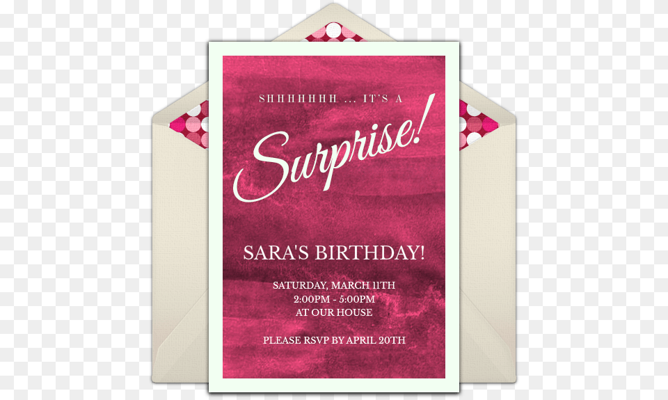 A Great Free Surprise Party Invitation Featuring A Christmas Card, Advertisement, Poster Png