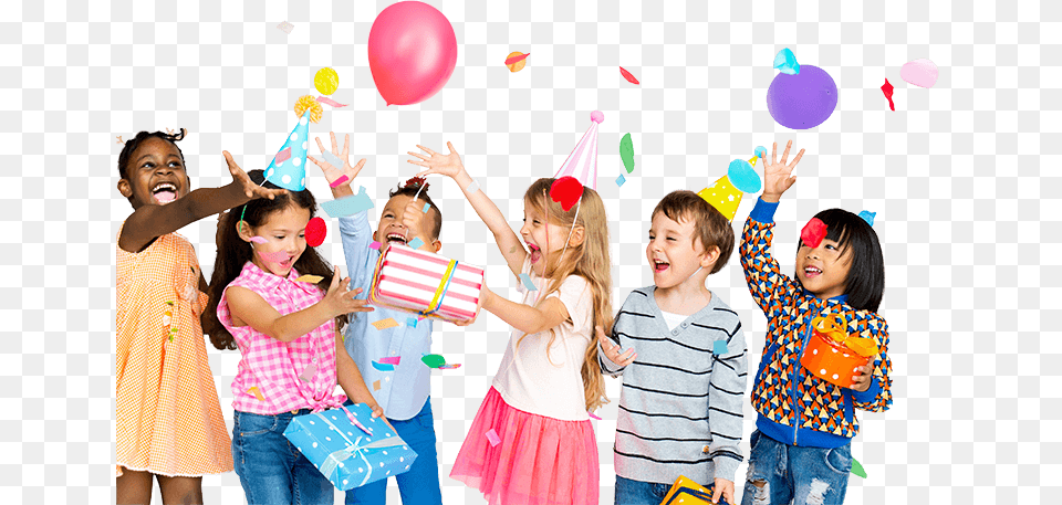 A Group Of Kids Excited About A Birthday Kids Party, Person, People, Hat, Clothing Png