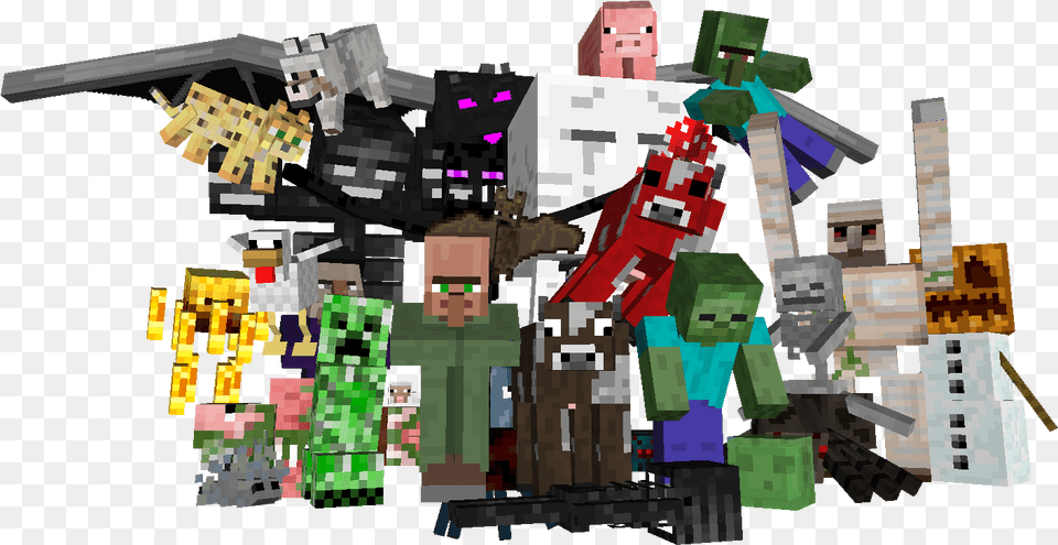 A Group Photo Wallpapers And Art Mineimator Forums Minecraft Ender Dragon Toy, Neighborhood, Collage, City, Person Free Png Download