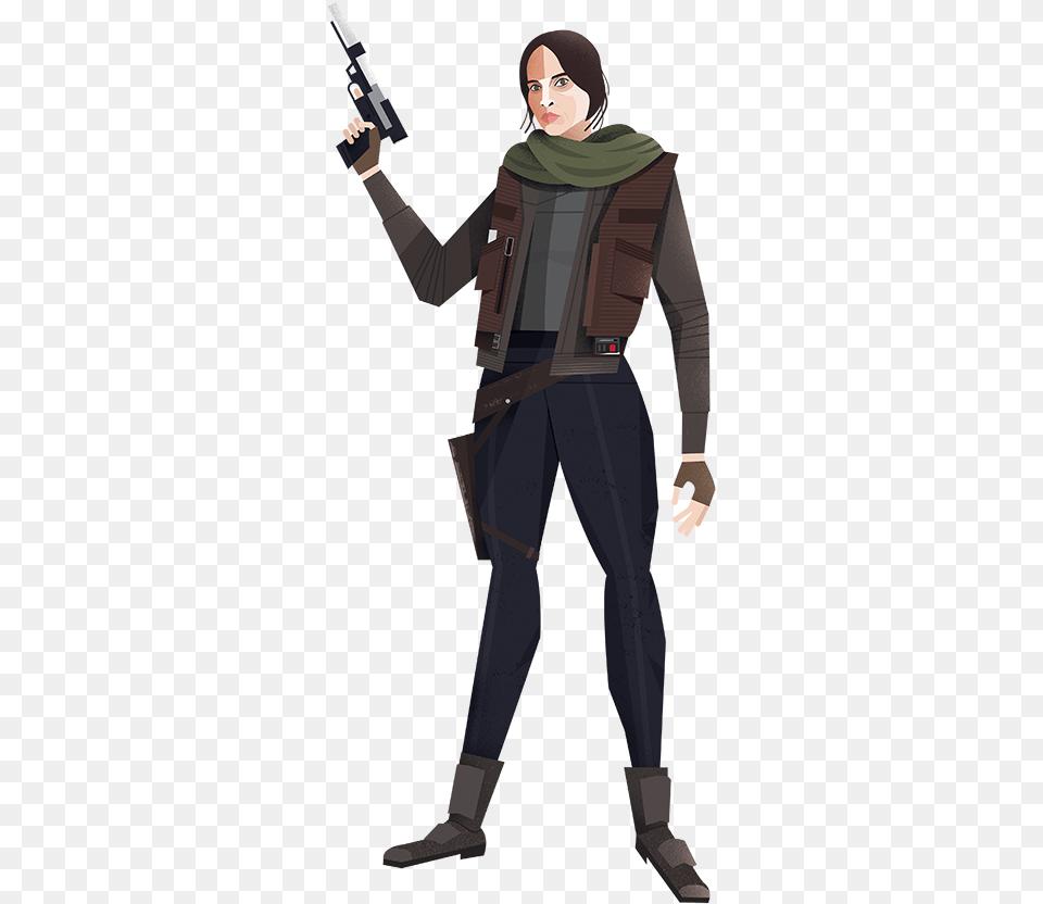 A Guide To The Characters Of Rogue One Star Wars Story Character, Clothing, Weapon, Vest, Firearm Png