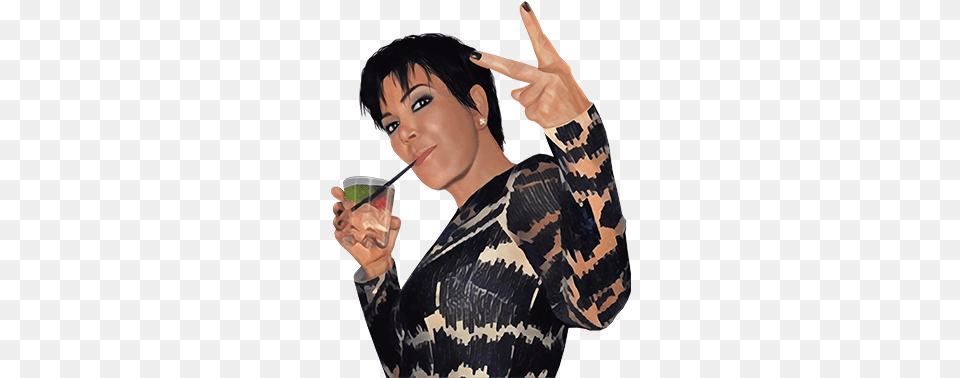 A Hamburger Candy Corn My Mom And They39re All Available Kris Jenner Drinking Poster, Adult, Person, Hand, Finger Free Transparent Png