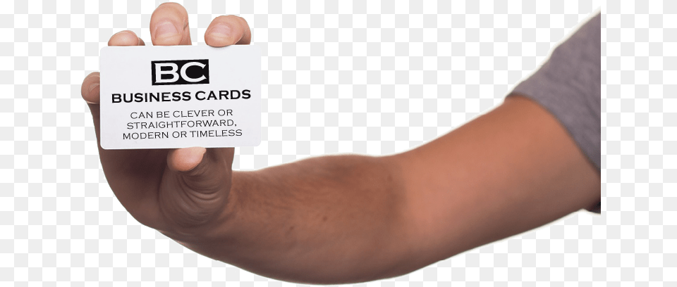 A Hand Holding A Business Card Quotbcquot Business Cards Hand And Business Card, Paper, Text, Business Card, Arm Free Png Download