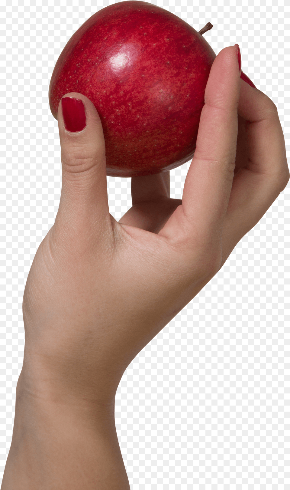 A Hand Holding A Red Apple Image, Body Part, Finger, Food, Fruit Png