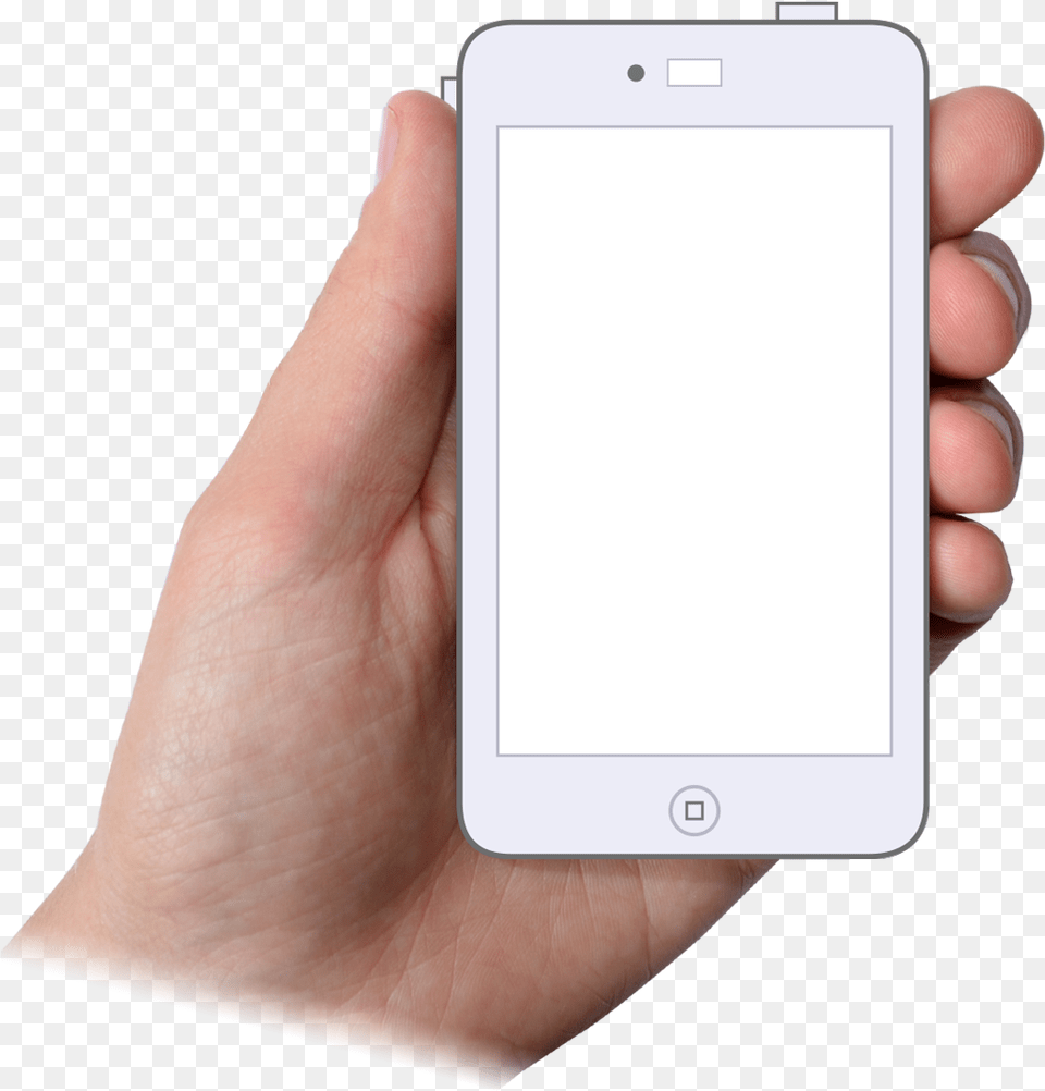 A Hand Holding An Illustrated Generic Mobile Phone, Electronics, Mobile Phone Free Png