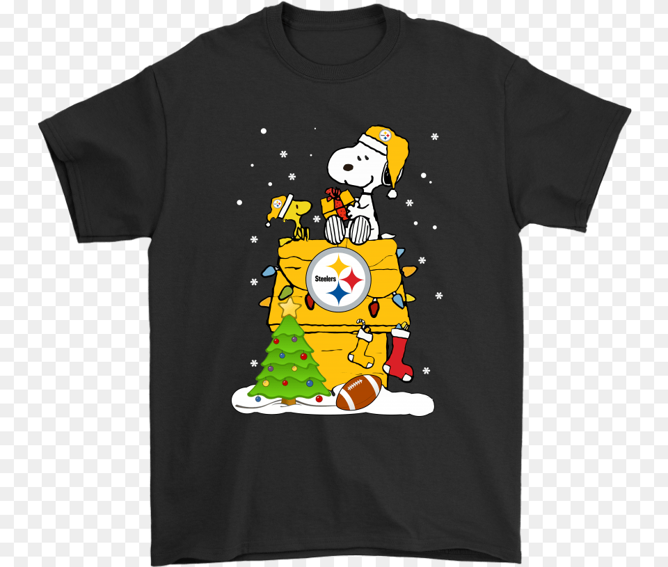 A Happy Christmas With Pittsburgh Steelers Snoopy Shirts Cool Star Wars Shirts, Clothing, T-shirt, Baby, Person Free Transparent Png