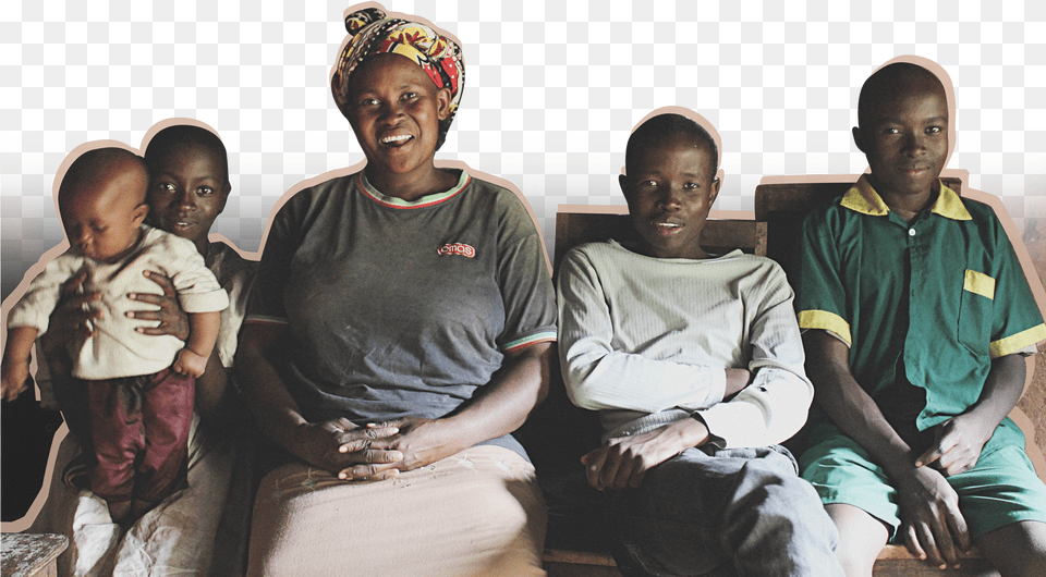 A Happy Kenyan Family Sitting Together Sitting, Person, People, Furniture, Couch Free Png