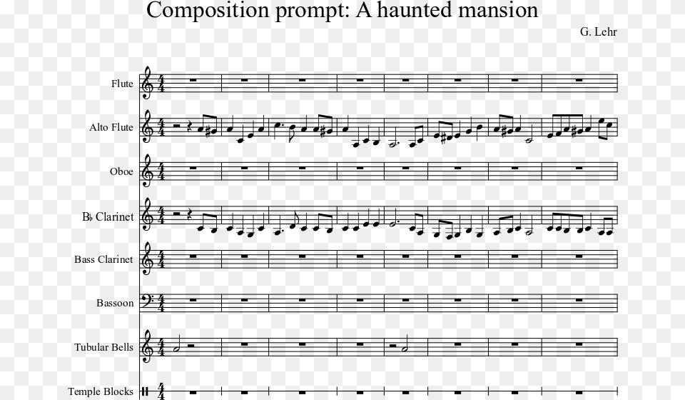 A Haunted Mansion Sheet Music Composed By G Sheet Music, Gray Free Png
