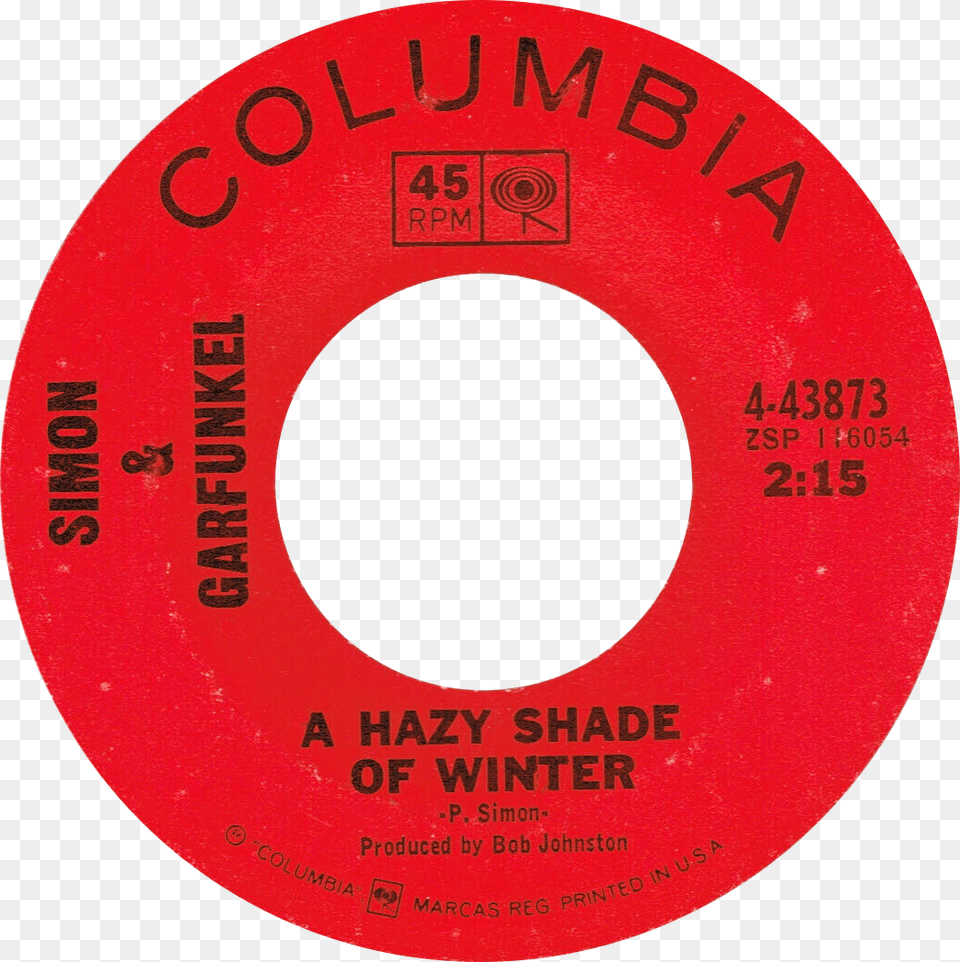 A Hazy Shade Of Winter By Simon Amp Garfunkel Us Vinyl Circle, Disk, Dvd, Road Sign, Sign Png Image