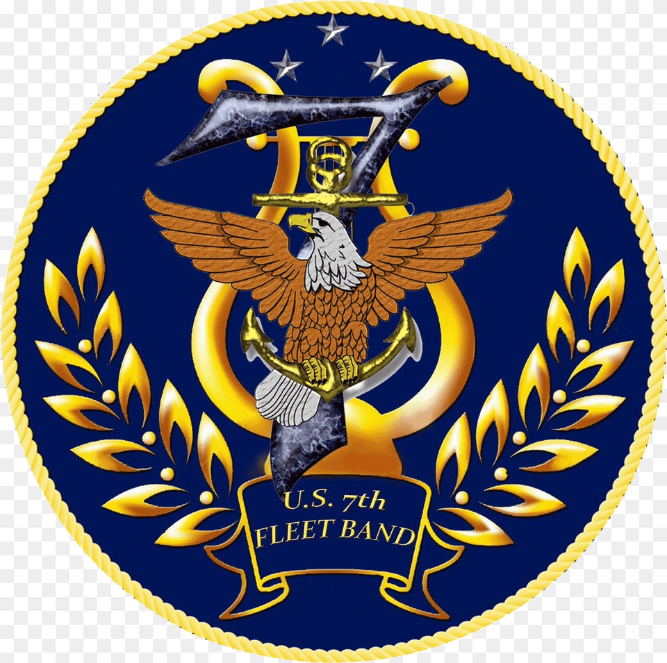 A Hi Res Copy Of The Logo Us Navy Seventh Fleet Band, Emblem, Symbol, Badge, Animal Free Png