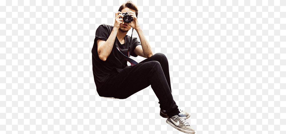 A Hipster Looking Man Is Seated Person Sitting, Adult, Shoe, Photography, Male Free Png