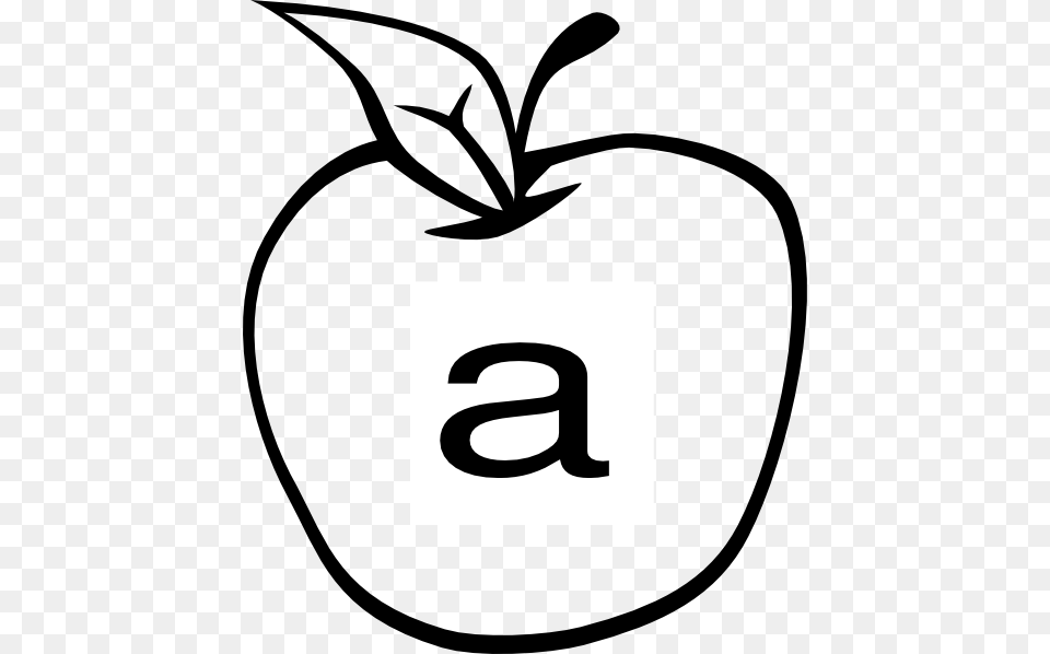 A In Apple Clip Art, Food, Fruit, Plant, Produce Free Png
