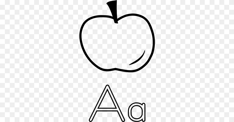 A Is For An Apple Vector Clip Art, Gray Free Png