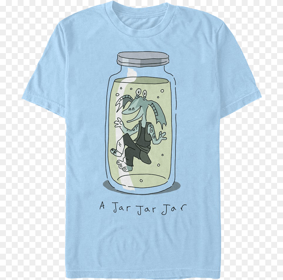 A Jar Star Wars T Binks Transparent, Clothing, T-shirt, Shirt, Person Free Png Download