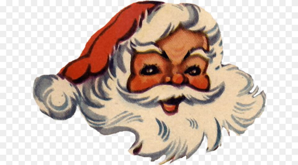 A Jolly Santa Face In Jpg And Vintage Santa Claus Illustrations, Baby, Person, Art, Painting Free Png