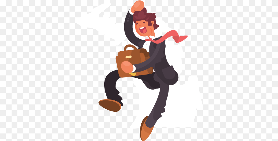 A Jumping Businessman In Front Of An Outline Of Michigan Cartoon, Baby, Person, Judo, Martial Arts Free Transparent Png