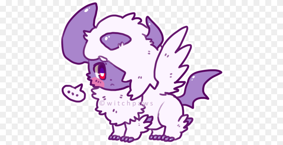 A Kawaii Chibi Mega Absol Pokemon White And Purple, Baby, Person, Face, Head Png