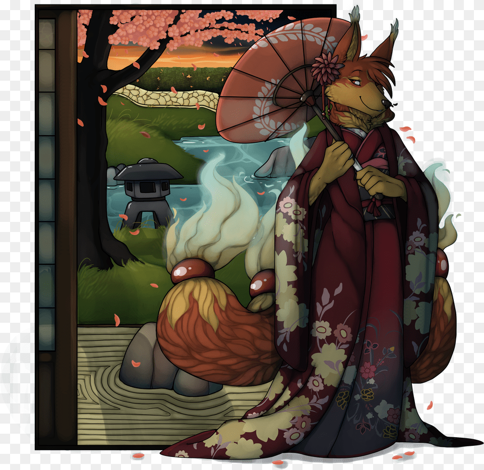 A Kitsune In A Kimono Art Png