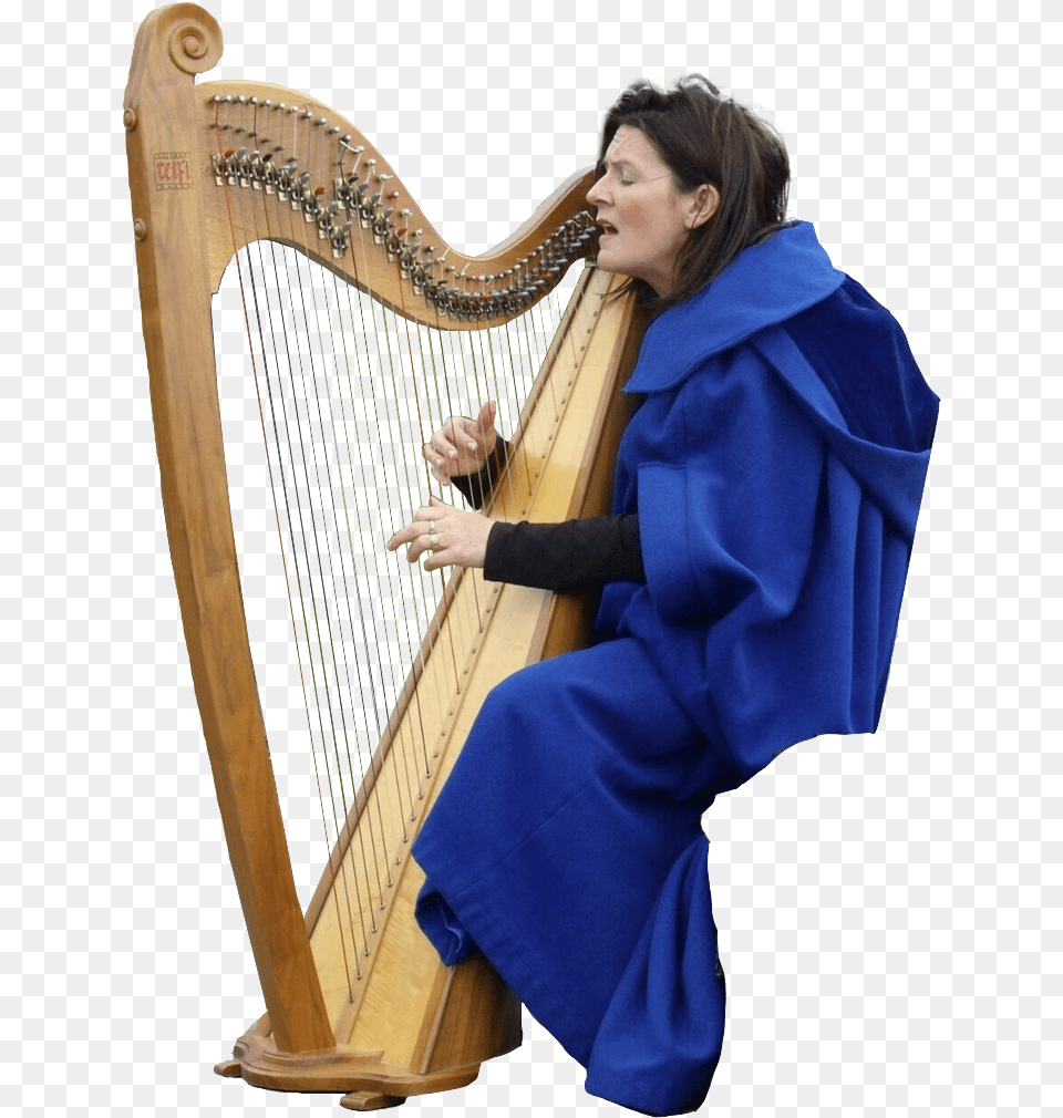 A Lady Playing The Harp, Adult, Female, Musical Instrument, Person Png