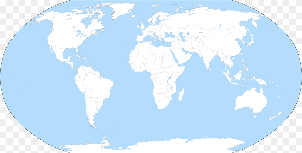 A Large Blank World Map With Oceans Marked In Blue, Astronomy, Outer Space, Planet, Globe Png Image