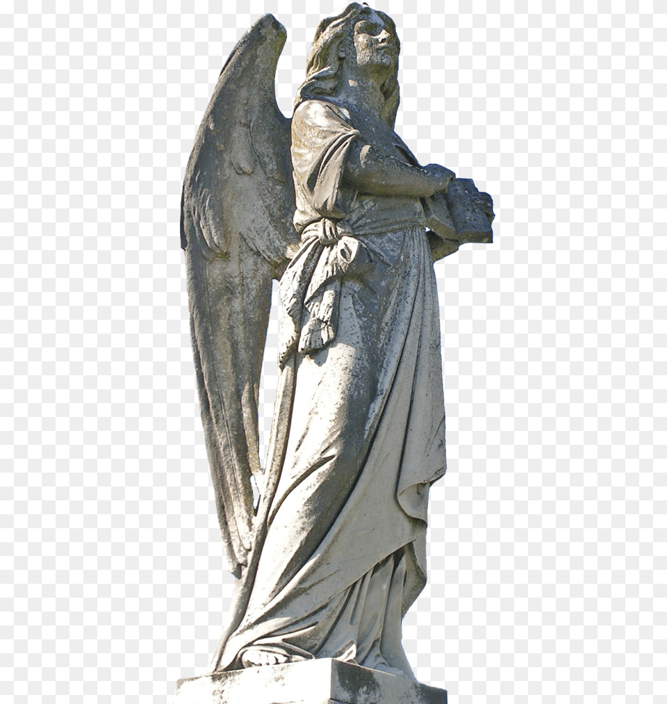 A Large Concrete Angel Statue With Spread Wings Holding Angeli Statui, Adult, Bride, Female, Person Free Transparent Png