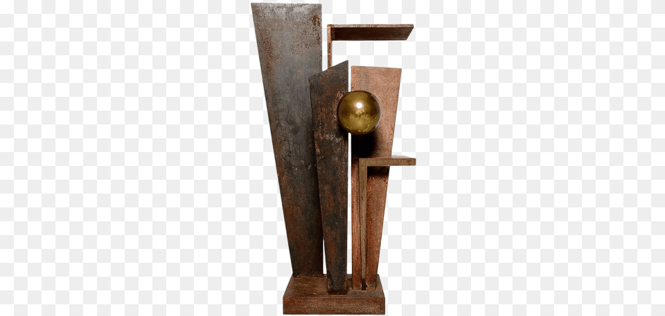 A Large Sculpture Like This Bronze And Iron Piece Is Sculpture, Cross, Symbol Free Png