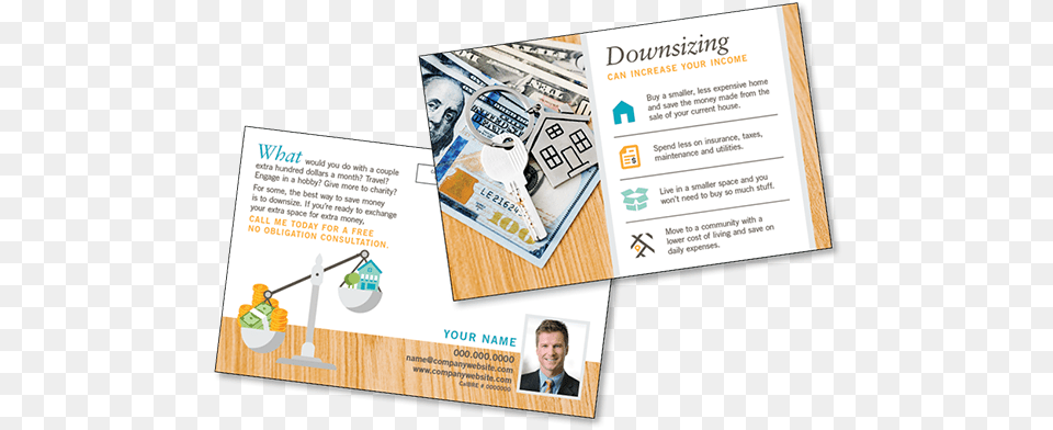 A Lead Generation Postcard Targeted To Retirees And Real Estate Ads Empty Nesters, Advertisement, Poster, Person Free Png
