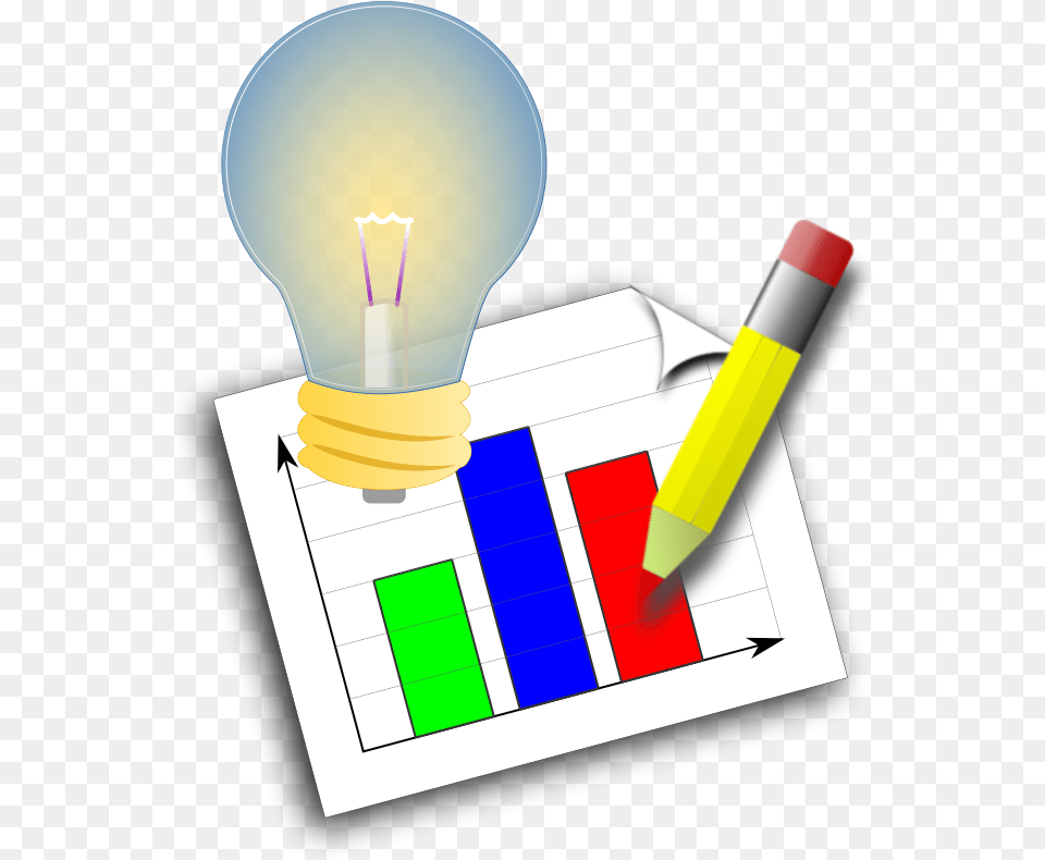 A Light Bulb Over A Bar Chart Project Clip Art, Lightbulb Png Image