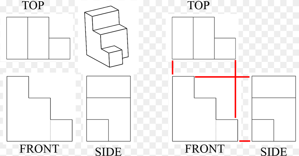 A Line Drawing Of A Multi Height 3 D Object Composed, Diagram Free Png Download