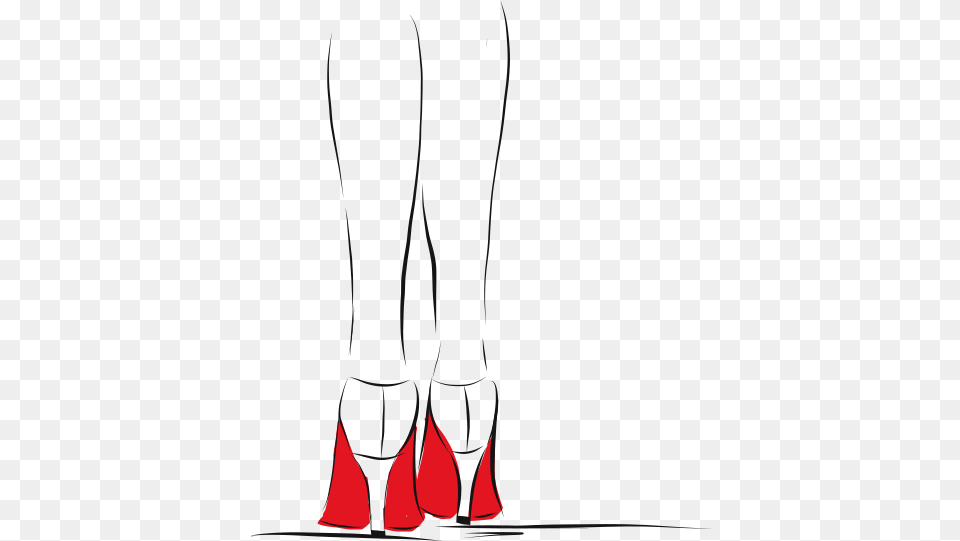 A Line Illustration Of The Back Of A Woman S Legs With Basic Pump, Clothing, Footwear, High Heel, Shoe Free Png Download