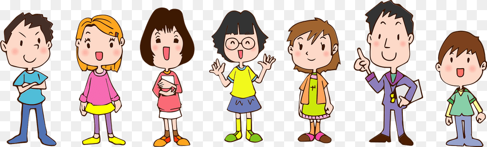 A Line Of Children Clipart, Baby, Person, Book, Comics Png Image
