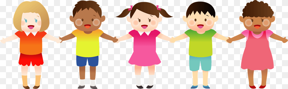 A Line Of Kids Holding Hands Clipart, Baby, Child, Female, Girl Png