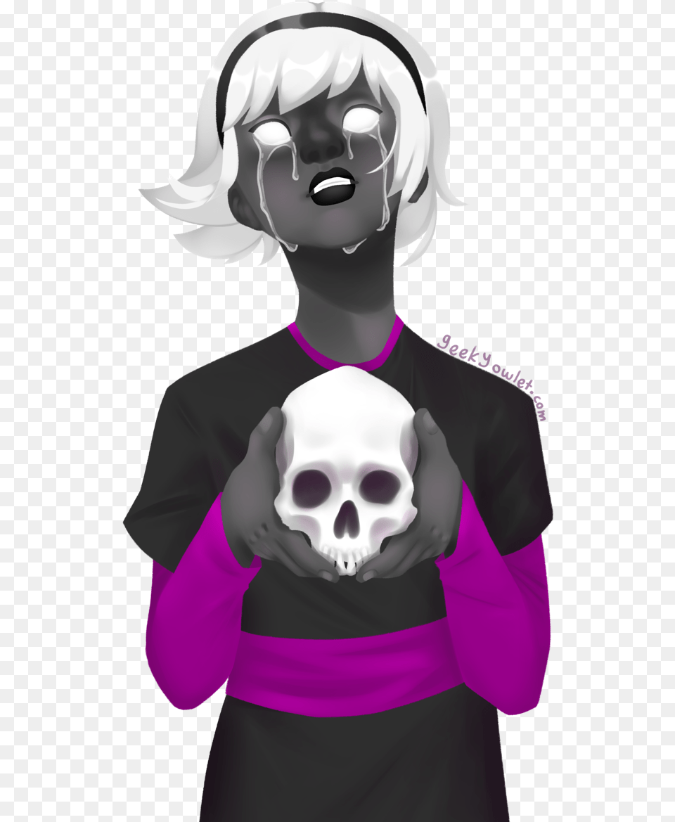 A Lineless Drawing Of Grimdark Rose Lalonde From Homestuck Skull, Book, Comics, Publication, Adult Free Png
