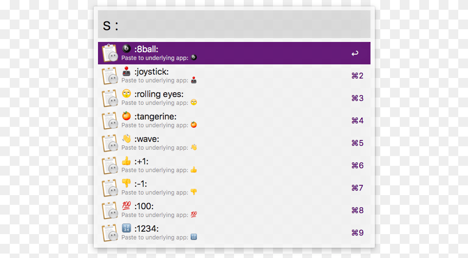 A List Within Alfred With All Emoji Emoji, File, Page, Text, Webpage Free Png