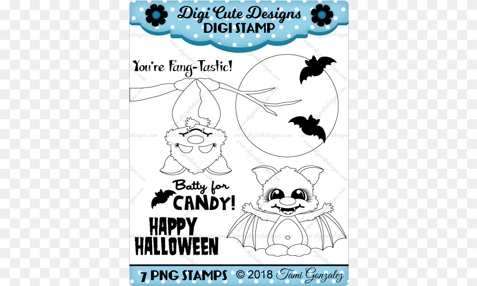 A Little Batty Digi Stamp Halloween Bat Moon Branch Rubber Stamping, Book, Publication, Wildlife, Animal Free Transparent Png