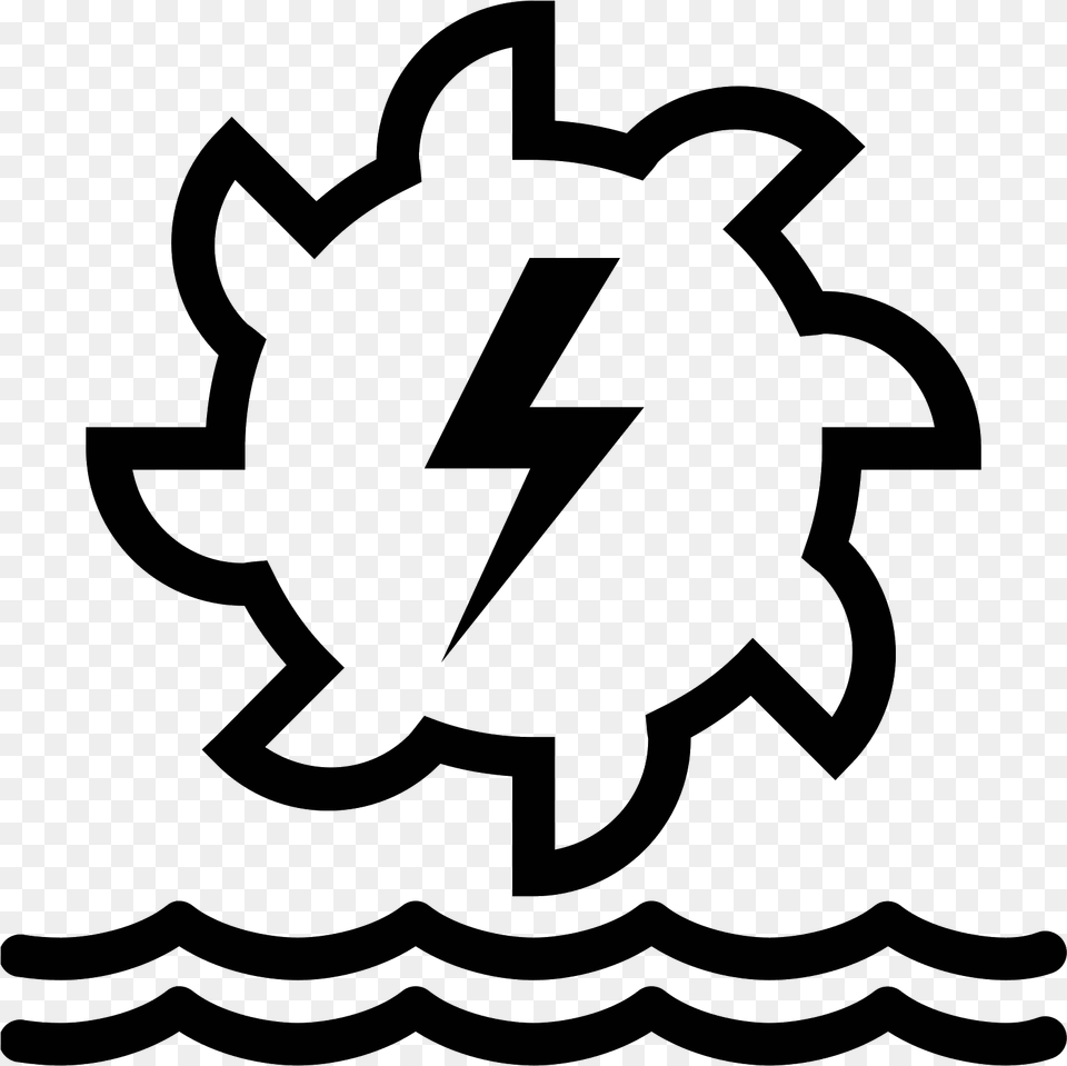 A Logo For Hydroelectric Power That Shows A Gear Hydroelectric Power Plant Icon, Gray Free Png Download