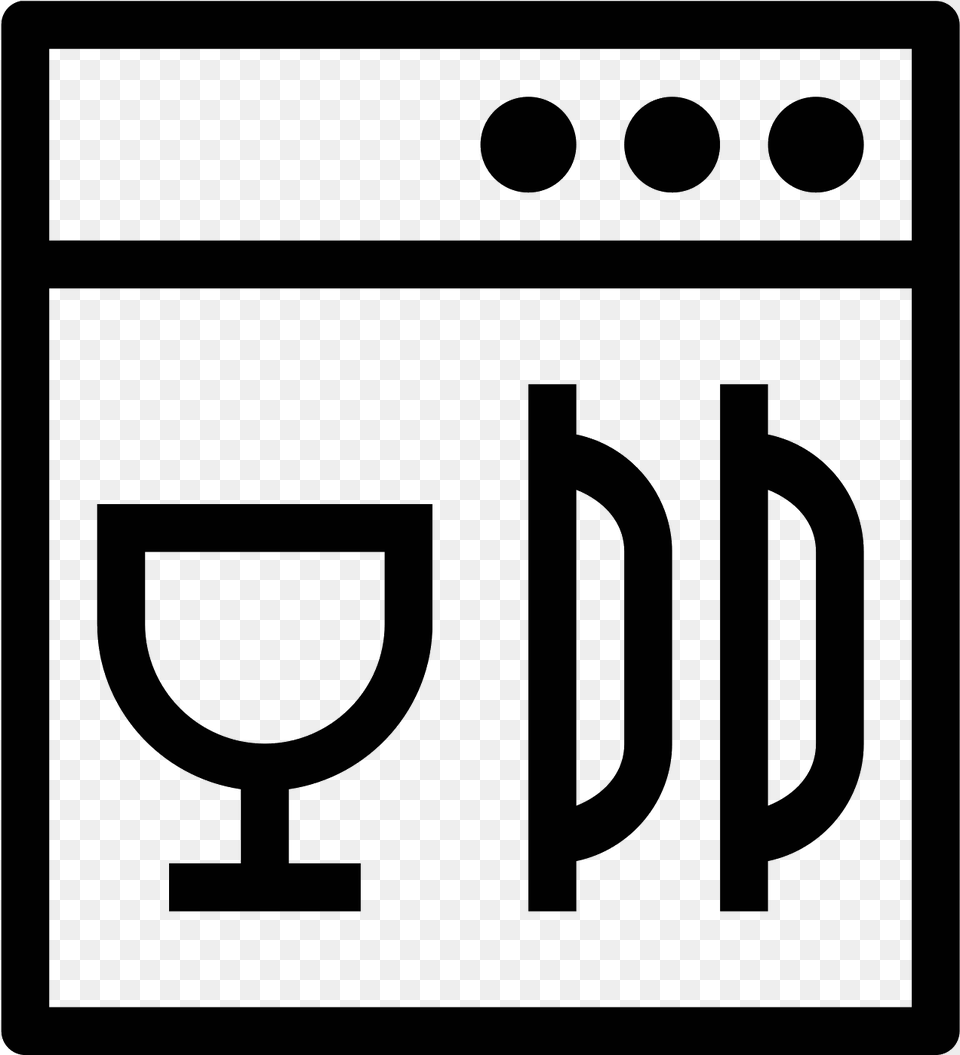 A Logo Of A Dishwasher Which Looks Like A Square Dishwasher Icon, Gray Png Image