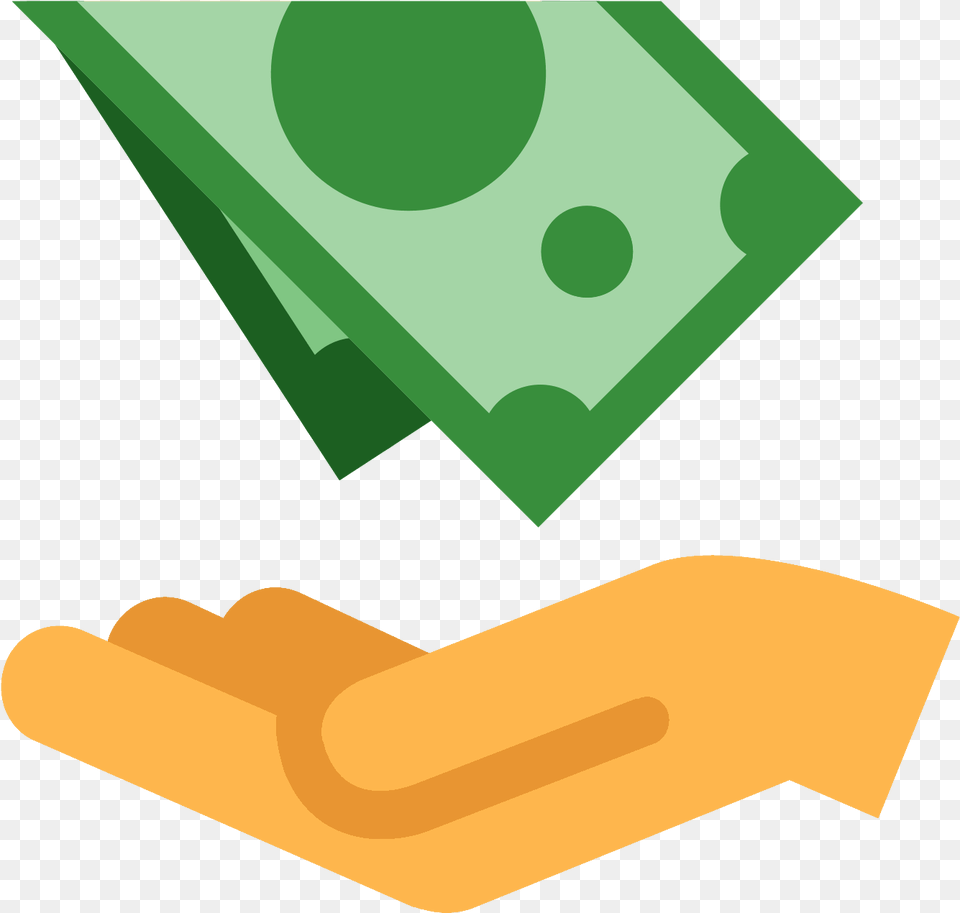 A Logo Of A Hand On The Bottom With Money Falling Cash Refund Icon, Dynamite, Weapon Free Png