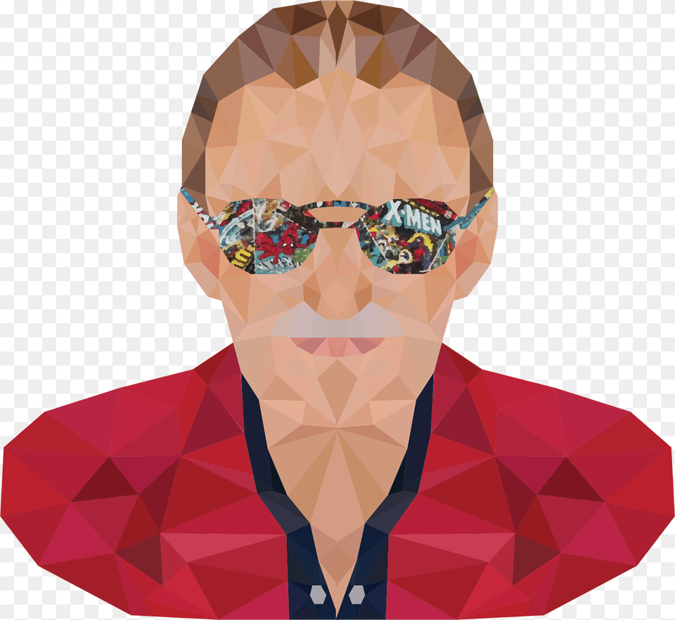A Low Poly Illustration Of The Talented Stan Lee Concept Illustration, Accessories, Portrait, Photography, Person Png
